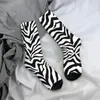 Herensokken Zebra Print Happy Retro Animal Skin Hip Hop Crazy Crew Sock Gift Pattern Printed