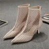 Sandales femmes chaussures peau douce respirant creux Sexy 2023 printemps été pointu talons aiguilles concepteur luxe mode