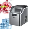 LINBOSS Kommerzielle automatische Eismaschine für Zuhause, tragbare elektrische Kugel-Eismaschine, rund, 30 kg/24 Stunden, für Kaffee, Bar, Milch, Teeladen