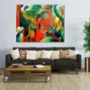 Abstracte canvaskunst Kleine Komposition Iii Franz Marc schilderij handgemaakt modern decor voor badkamer