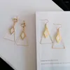 Boucles d'oreilles pendantes Géométrique Placage Triangle Créatif En Forme De Diamant Coquille Percé Oreille Clip Et Crochet Fin