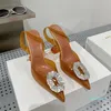 Zapatos de vestir Bombas Tacones altos Sandalias sexy para mujer Zapato de fábrica Lujo Saeda Crystal