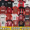 Retro skjortor hem fotboll tröjor Gullit Maldini van Basten Football Kaka Inzaghi Milan Pirlo Shevchenko Baggio Milan 00 02 03 04 05 06 07 09 10 2006 2007 2008 2010 09