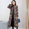 Trenchs pour femmes Style chinois Plus velours épais chaud coton manteau femmes veste d'hiver 2023 ethnique rembourré vêtements femmes