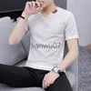 T-shirts pour hommes 2023 New Summer Korean Fashion Sports Chic Street Tees Hipster Neat Capable Y2k Tshirt Vneck Shortsleeve Solid Color Top Men J230705