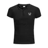T-shirts pour hommes Running Polos Shirt Men Turn Neck T-shirt tricoté à manches courtes Gym Slim Fit Sports Fitness Bodybuilding Workout Vêtements d'été J230705