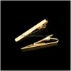 Tie Clips Simple Metal Sier Gold Clip For Men Wedding Necktie Clasp Gentleman Bar Practical Pin Jewelry Gift Drop Delivery Cufflinks Dhqjy