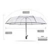 Umbrellas Automatic Transparent Folding Umbrella Rain Women Men Female Sun Rain Auto Windproof Clear Umbrella R230705