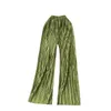 Women's Pants Solid Color Bright Face Wide-leg Summer Lazy Wind Drape Loose Casual Pleated All-match Trousers