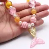 Mignon poisson queue pendentif réglable corde collier coloré grosses perles collier cadeaux pour enfant filles mode bijoux