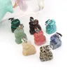 Natural Stone Little Carved Cat Pendants Fashion Animal Charms for Jewelry Making Necklace Earrings Fengshui