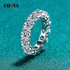 Met Kant Stenen COSYA 3 5 MM Volledige Rij Ringen Voor Vrouwen 925 Sterling Zilveren Diamanten Ring Bruids Bruiloft engagement Fijne Sieraden 230704