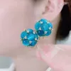 Stud Earrings Luxury Designer Flower Opal For Women Wedding Engagement Earring Valentines Day Gift Jewelry Pendientes Mujer