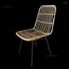 Kamp Mobilya Lüks Rattan Açık Sandalyeler İskandinav Minimalist Modern Ferforje Bahçe Sandalyesi Balkon Plajı Sillas