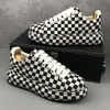 New Men Strass Checkerboard Pattern All Match Brand Shoes Causal Flats Loafers Sports Walking Tennis Zapatos Hombre