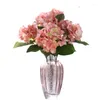 Fleurs décoratives 1pcs 5 tête charmant bouquet d'hortensia soie artificielle couleur vintage fausse fleur décoration de mariage décor à la maison AFH2200