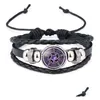 Charm Bracelets Ancient Egypt Pentacle Mysterious Sign For Women Men Vintage Retro Pentagram Leather Wrap Bangle Fashion Jewelry Dro Dhwet