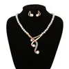 Ketting Oorbellen Set Trendy Parel Mode Persoonlijkheid Armband Driedelige Bruids Sieraden Bruiloft Sets