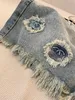 Chanelity Jeans Högkvalitativ mode Kvinnors knälängd Rippade jeans för kvinnors hål plus storlek Denim Shorts Hög midja Jeans Taille Haute Women Kvinnlig Jean Femme T8