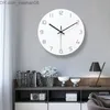 Horloges murales Blanc Rond Horloge Murale Simple Décoratif Créatif Nordique Moderne Horloge Murale pour Salon Cuisine Bureau Chambre Z230705