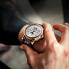 Andere Uhren TEVISE Business Wasserdichte Herren-Mechanikuhr Top-Luxus-Herren-Lederuhr Moonlight Automatikuhr 230704