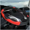 Steering Wheel Covers Truck Bus Car Steering Wheel Cover Diameters for 36 38 40 42 45 47 50CM 7 Sizes to Choose Carbon Fiber Black Red Dynamic x0705