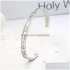 Cuff She Believed Cod So Did Bangle For Women Hollow Inspirational Letter Stainless Steel Open Bracelets Fashion Jewelry Drop Deliver Dhsob