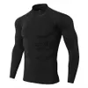 Men's T-Shirts Men Running Sport Shirts Gym Fitness Compression Skinny Tshirt Male Jogging Training Black Solid Tee Tops Crossfit Clothing J230705