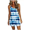 Casual Dresses Women'S Fashion Summer Stripe Printed Loose Sleeveless Halter Pocket V-Neck Dress For Womens 2023 Long Female