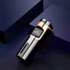 Nouveau USB Rechargeable Plasma Briquet Laser Induction Double Arc Cigarette Métal Coupe-Vent Gadget Cadeau pour Hommes EXZ3