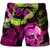 Herrshorts Wuiliy Herrskull Grafiska strandshorts 3D-mönster Dark Cranium Boardshorts Herr Dam Skeleton LA Hip Hop Shorts 230704