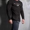 T-shirt da uomo Mens Gym Abbigliamento sportivo Moda Bodybuilding T Shirt Felpa da corsa Traspirante Fitness Casual Maschile manica lunga Tshirt J230705