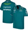 アストンマーティン アラムコ コグニザント F1 ポロ 2023 公式チーム ポロ 夏 メンズ カジュアル 速乾性 半袖 吸湿性と吸汗性