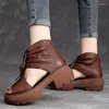 Cunhas sandálias de couro genuíno saltos mulheres peep dedo de verão moda feminina gladiator plataform sapatos 58