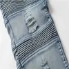 Jeans pour hommes pantalons de créateurs pour hommes slp bleu / noir détruit slim denim droit biker skinny jeans déchirés 28-38 Z230711