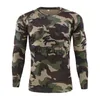 Herr T-shirts Herr Taktisk Militär T-shirt Andas Snabbtork Långärmad T-shirt Herr Utomhussport Army Combat Camouflage Tee Tops Shirt J230705