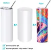 US CA Warehouse Blank Sublimation Tumbler 20oz RAK Tumbler Cups Rostfritt stål smala Isolerade Tumblers Öl Kaffemuggar NYHET