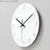 Horloges murales Blanc Rond Horloge Murale Simple Décoratif Créatif Nordique Moderne Horloge Murale pour Salon Cuisine Bureau Chambre Z230705