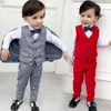 Pakken Bloem Jongens Trouwpak Japan Kids Jas Vest broek 3 Stuks Set Kinderen Formele Tuxedo Gastheer Dansfeest Prestaties Jurk KostuumHKD230704