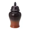 Butelki do przechowywania porcelanowy wazon świątynny słoik z pokrywką dekoracyjny gradientowy kolor imbirowy dom