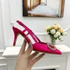 Luxury Women High Heel Dress Shoes Classics Pumps Super Heels Rhinestone Buckle Sandals Nude Black Patent Genuine Leather Ladies Luxury Wedding Shoes Size 35-42