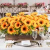 Decorative Flowers Fleurs Artificielles Fake Sunflower Home Room Bedroom Decoration Zijde Bloemen Silk Artificial Flower