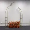 2pcs one set Wedding Arch Square Backdrop Balloon Stand Background Shiny Metal Gold Plating Outdoor Artificial Flower Door Shelf Frame