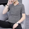 T-shirts pour hommes 2023 New Summer Korean Fashion Sports Chic Street Tees Hipster Neat Capable Y2k Tshirt Vneck Shortsleeve Solid Color Top Men J230705