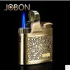 JOBON Jet Original briquet au butane en relief créatif métal coupe-vent allume-cigare rétro hommes fumer Gadget 1N31 pas de gaz