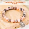 Bracelets Charm Natural Stone Teacher Bracelet Gifts for Women Thank Meaningful Gift Message Car AWNI