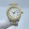 Orologio automatico zaffiro diamante orologi meccanici automatici da uomo d'affari donna impermeabile 41 mm con bracciale in acciaio tempestato di diamanti Montre de Luxe L