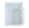 A5/A6/A7 PVC Cover Cover Clear Szipper Storage Bag 6 Hole Hole Hoater Actionery Action Office Travel Document Sack JL1456