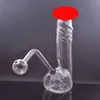 1 pçs Copo de vidro Bong Ash Catcher Cachimbo de água para fumar à mão Cachimbo de água Shisha com Cachimbo queimador de óleo de vidro e Tigela de tabaco para ervas secas