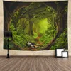 Tapisseries Dôme Caméras Forêt Tapisserie Trou D'arbre Naturel Arbre Vert Dans Le Brouillard Forêt Tapisserie Paysage Naturel Tapisserie Murale Salon Chambre